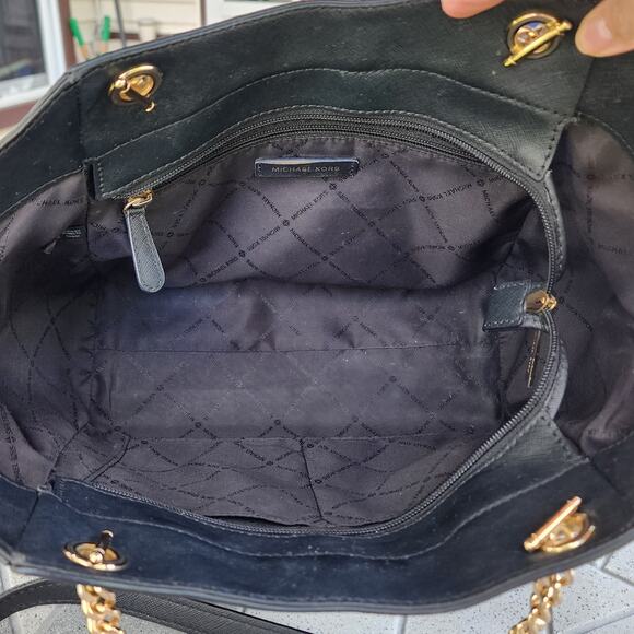 Michael Kors Jet Set Saffiano Leather Travel Large Chain Tote Bag - Picture 5 of 11